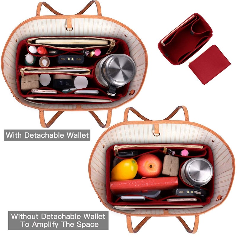 ETTP Purse Organizer, Felt Bag Organizer Insert For Speedy, Neverfull, Tote, Handbag, 8 Colors 5 Sizes (X-Large, Red) - Image 5